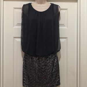 NWOT Aidan Silver Sequined Dress Size 4